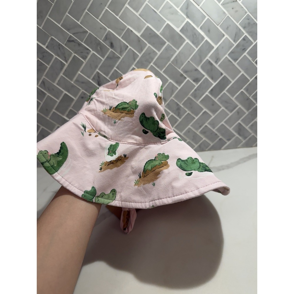 Angel Dear Wide Brim Sun hat Sz 6-12 Mos Bamboo Alligator Pink Vacation Beach